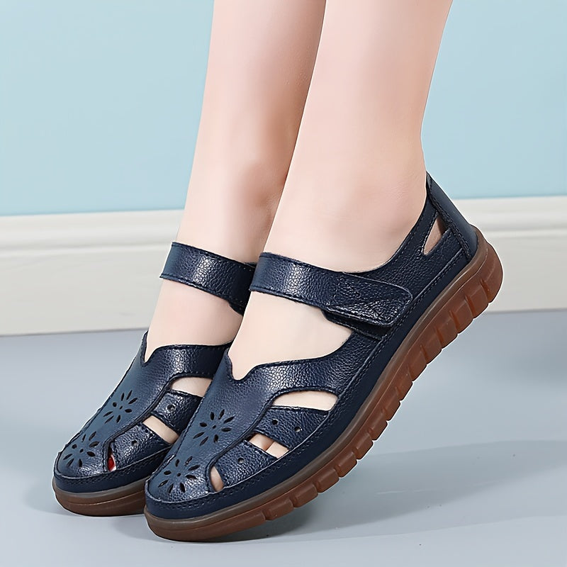 Women'S Classic Genuine Faux Leather Casual Flat Sandal Closed Toe Fisherman Sandals Comfy Work Sandal Everyday Walking Shoe, Women Shoes