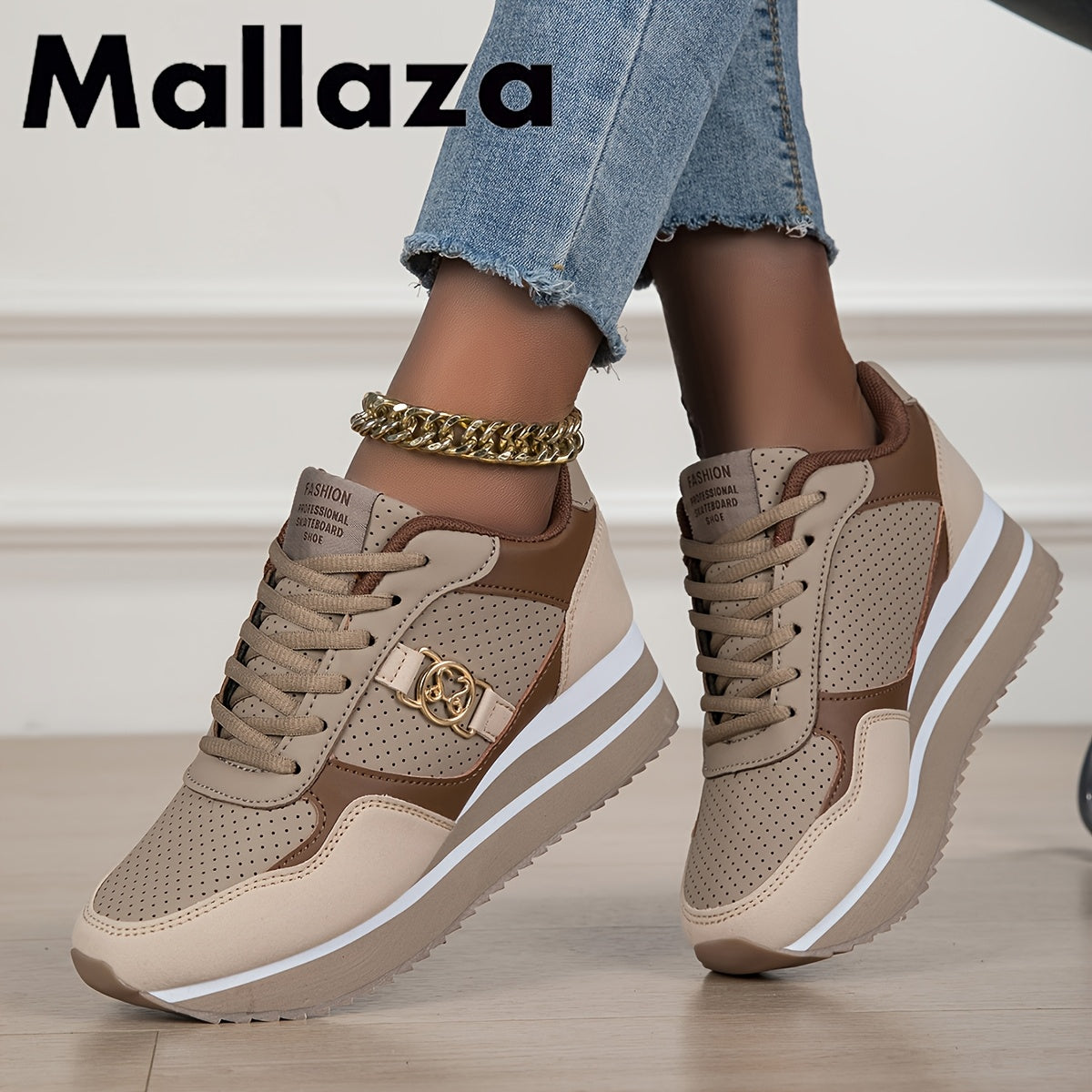 Women'S Trendy Height-Increasing Lightweight, Convenient, Fashionable, Comfortable, Wear-Resistant All-Season Lace-Up Soft-Designed Campus-Style, Youthful Casual Road Running Shoes, Women Shoes, Sneakers