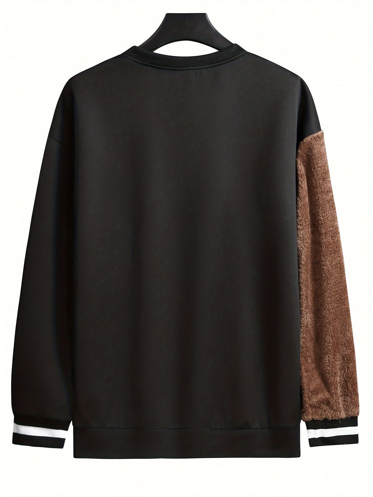 Men'S Fashion Cartoon Bear Long Sleeve Pullover Creative Plush Spliced Casual Sweatshirt