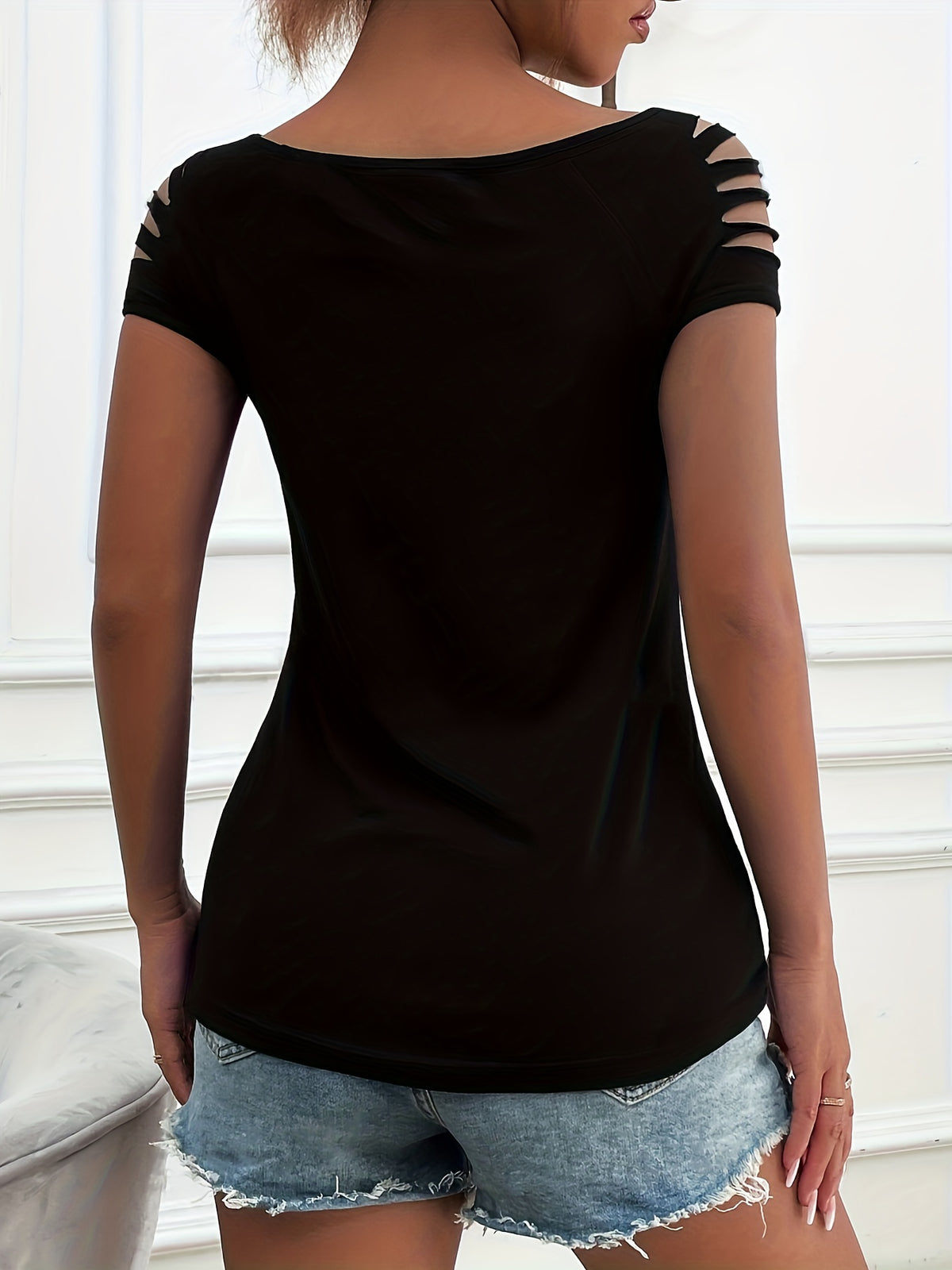 Fashion Women'S New Large Round Neck Short Sleeve Top