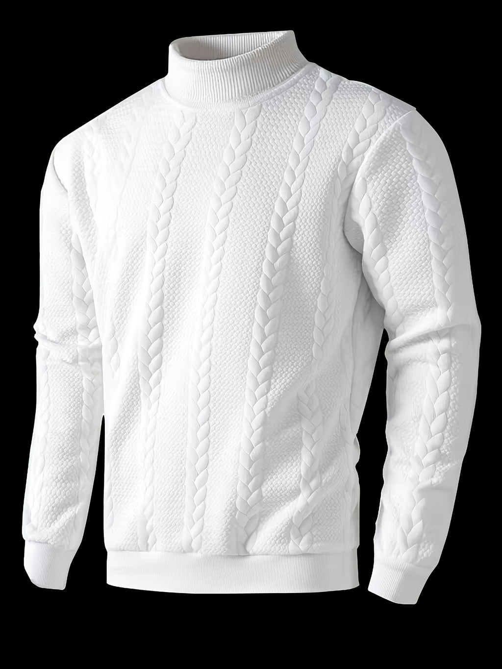 Hot! Brand New Design Men's High Round-Neck Sweatshirt, Fashionable Big Twisted Pattern Design Men's Classic Casual Sweatshirt for Autumn and Winter, Spring Long-sleeved Sweatshirt