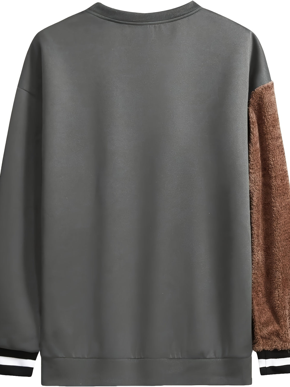 Men'S Fashion Cartoon Bear Long Sleeve Pullover Creative Plush Spliced Casual Sweatshirt