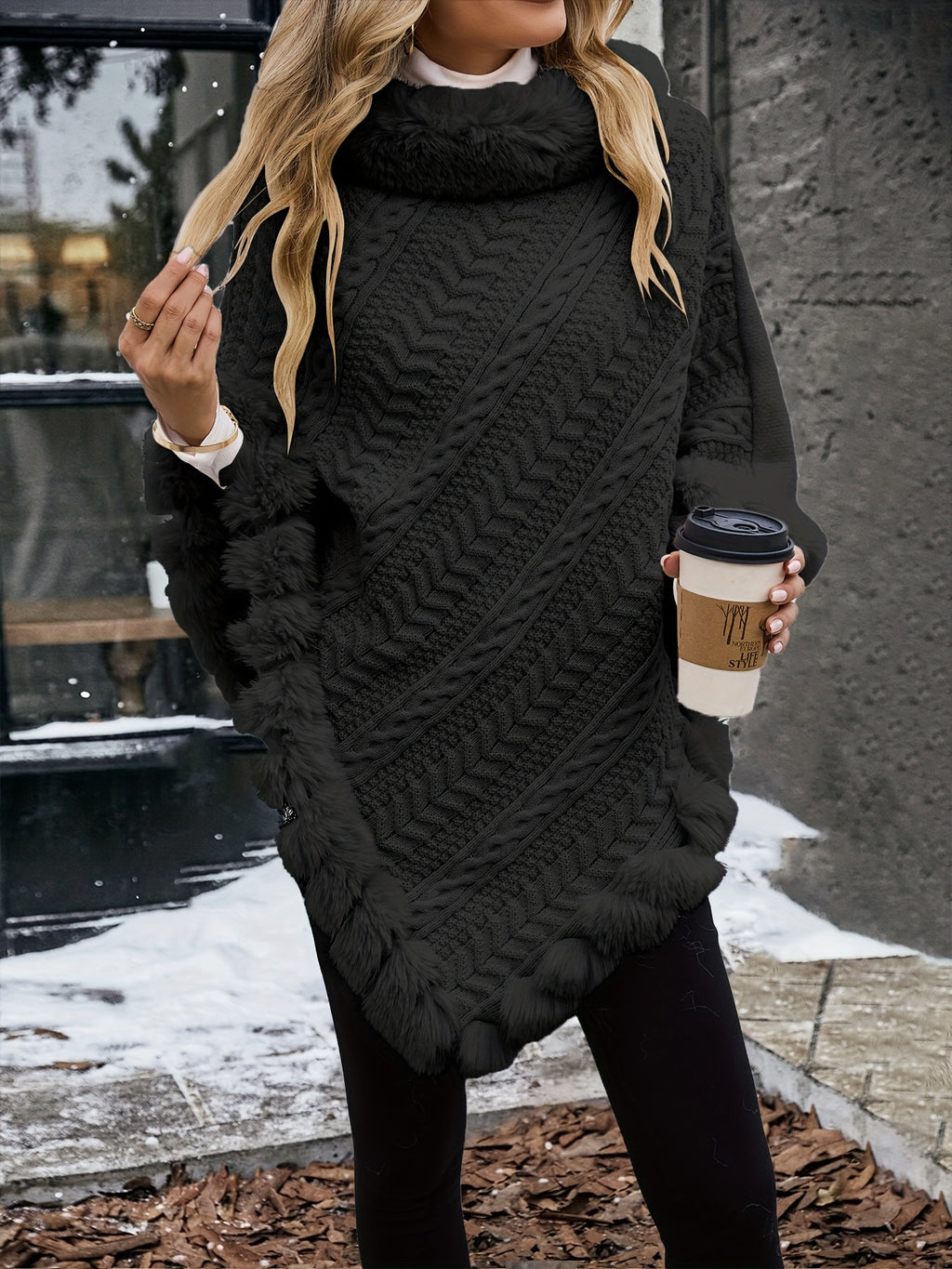 Elegant European And American Style Women'S Twisted Rope Striped Top with ; a Stylish And Warm Piece Suitable for Wearing Alone in Autumn And Winter