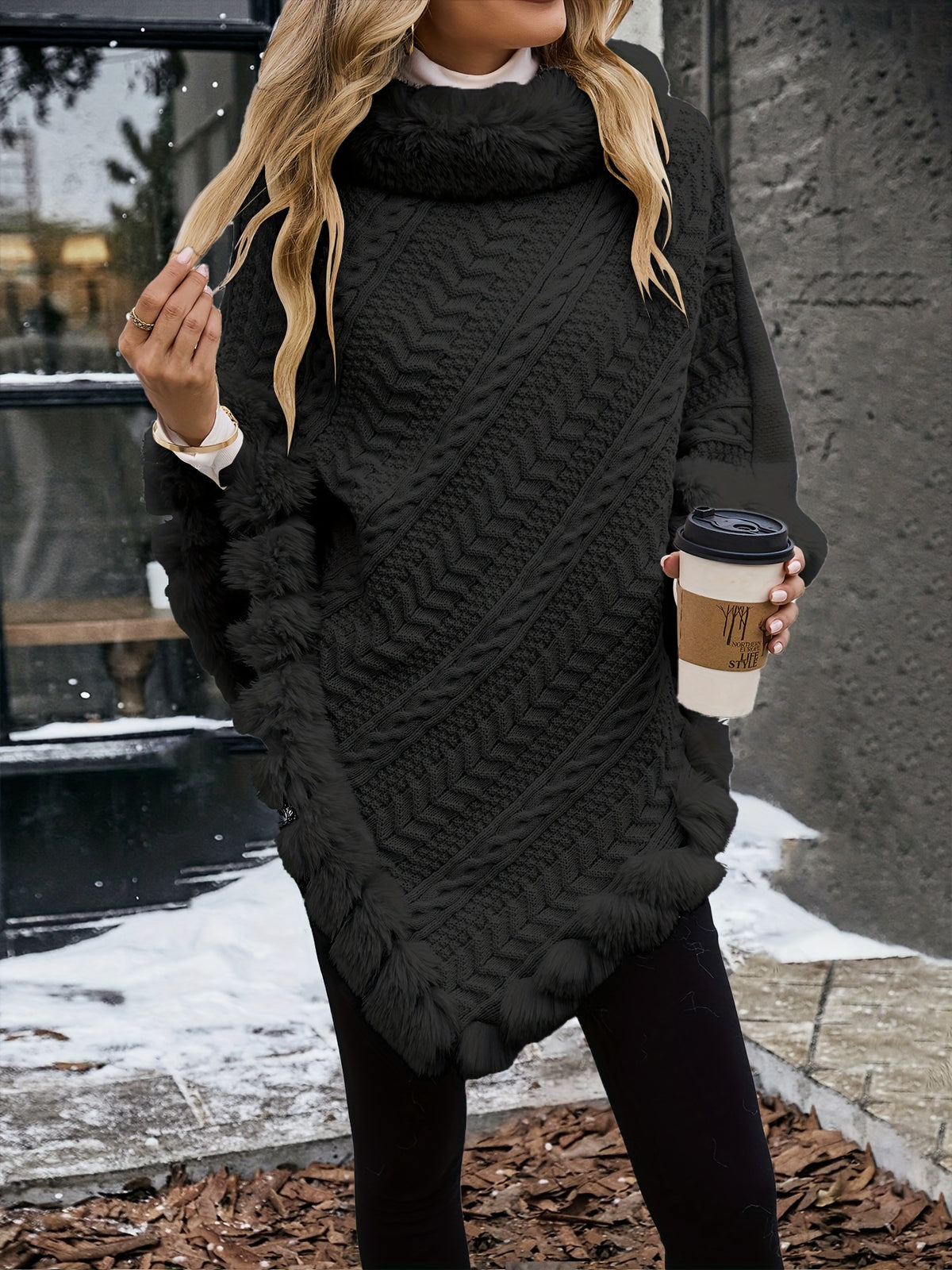 Elegant European And American Style Women'S Twisted Rope Striped Top with ; a Stylish And Warm Piece Suitable for Wearing Alone in Autumn And Winter