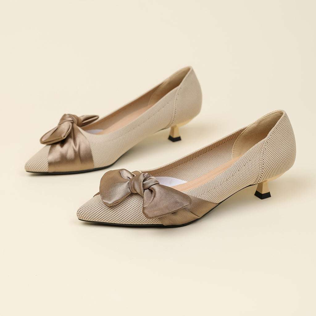 Soft-soled Low-heeled Shoes That Don't Cause Fatigue Even After Long Standing. Features A Butterfly Knot Design for Breathability And A Effect On The Feet. Essential Commuting Shoes for Office Workers. Women's Style., Women Shoes