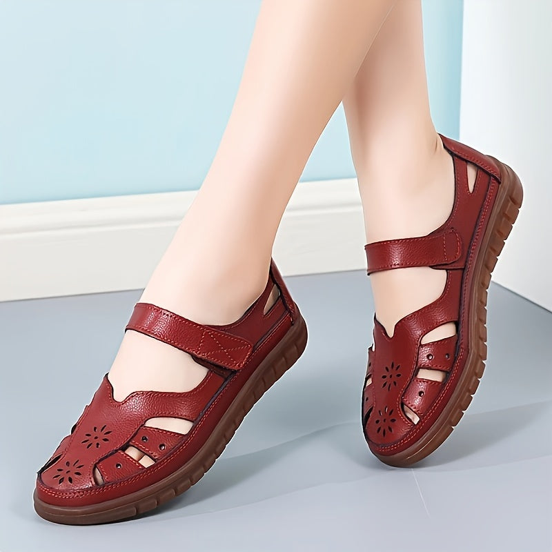 Women'S Classic Genuine Faux Leather Casual Flat Sandal Closed Toe Fisherman Sandals Comfy Work Sandal Everyday Walking Shoe, Women Shoes