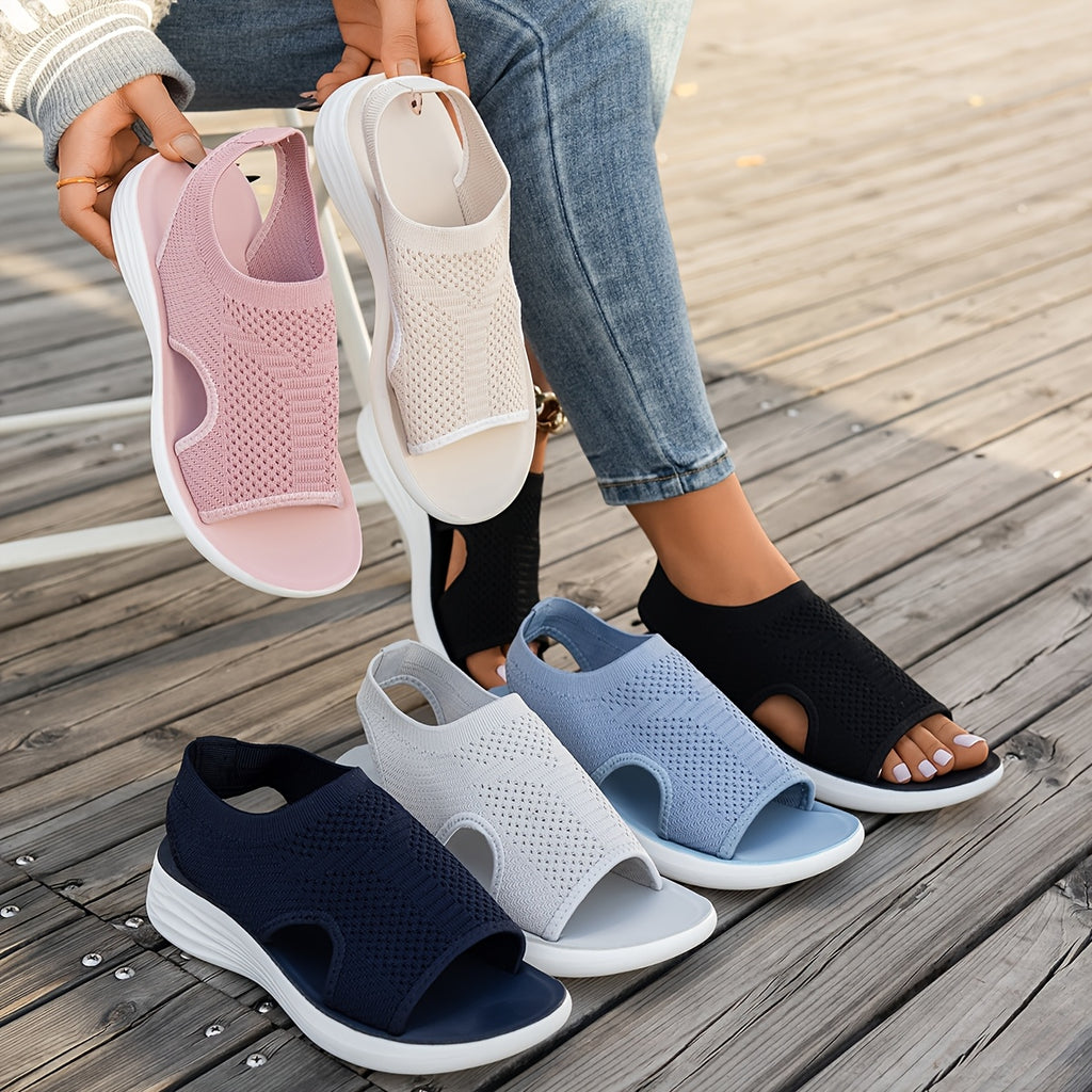 Summer Seaside Vacation Casual Beach Shoes, Lightweight and Breathable Plus-size Women's Shoes, Fashionable and Versatile Open-toe Flat Sandals, Women Shoes