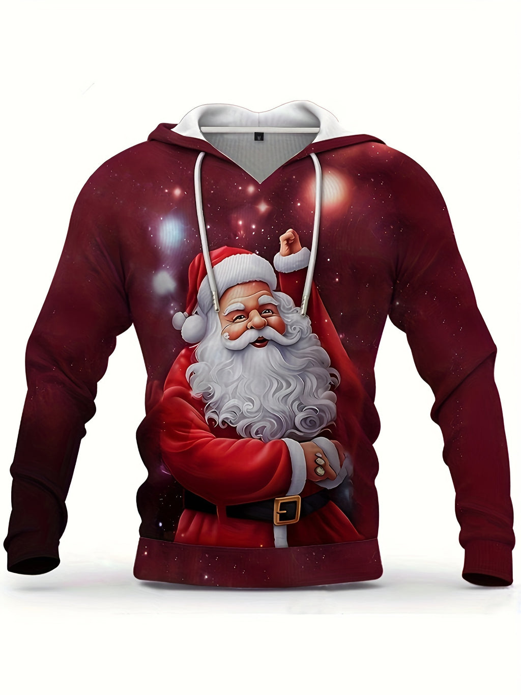 New European and American Style Halloween Men's Santa Claus Digital Print Christmas Series Hooded Sweatshirt Casual Pullover