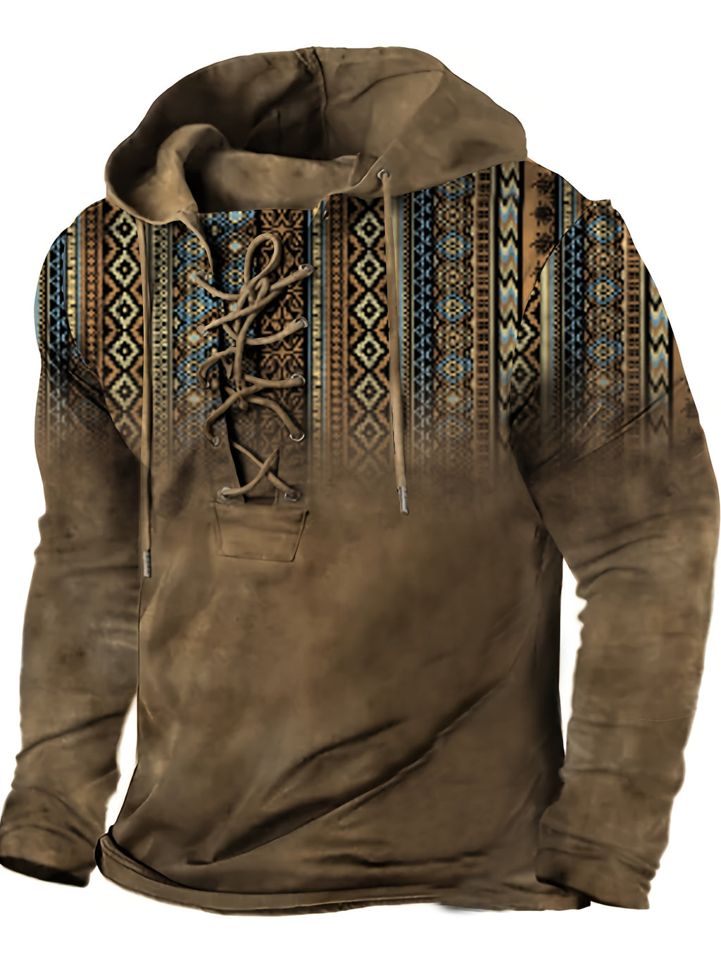Men's Autumn and Winter Long Sleeve 3D Print Hooded Sweatshirt