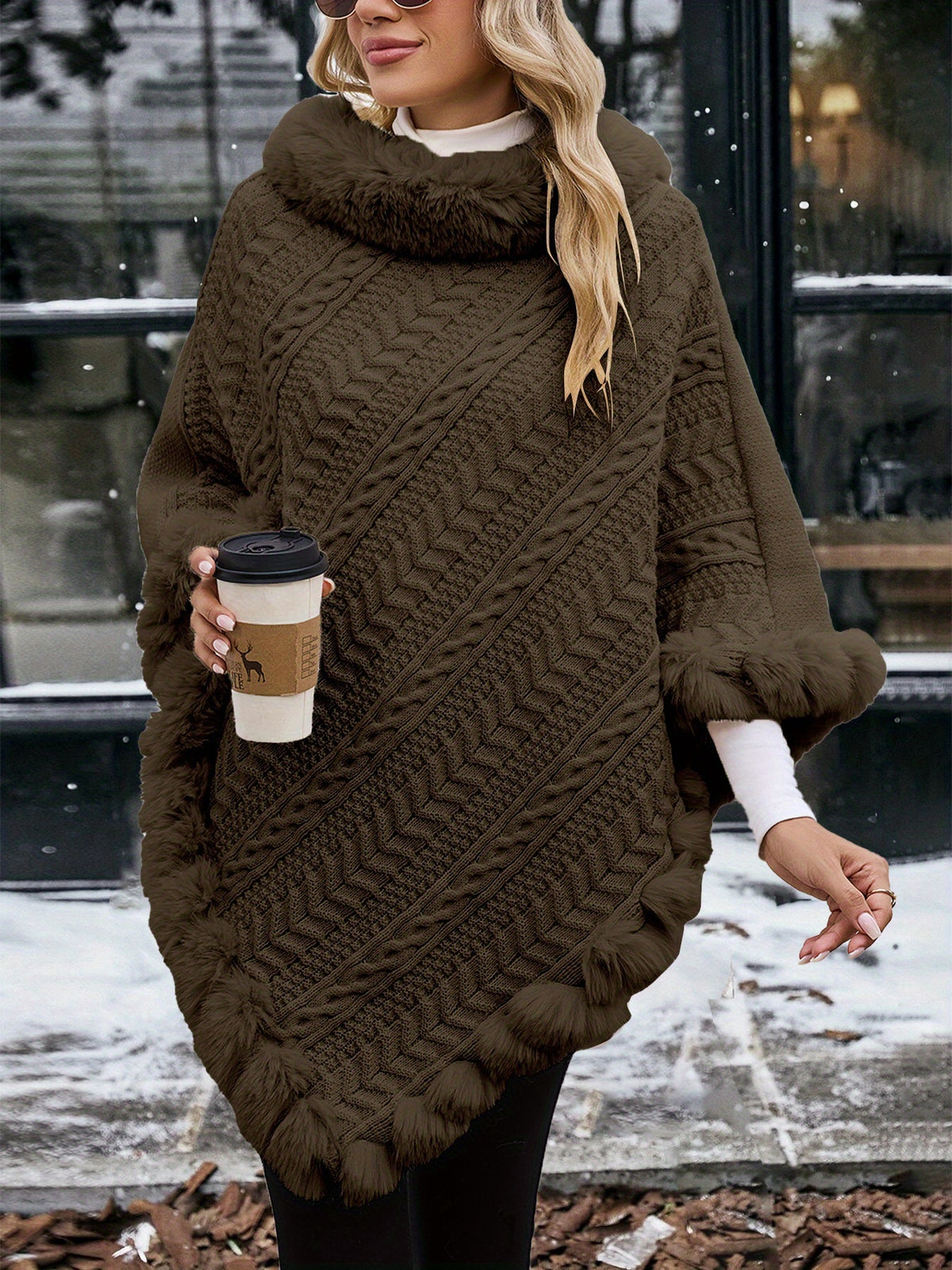 Elegant European And American Style Women'S Twisted Rope Striped Top with ; a Stylish And Warm Piece Suitable for Wearing Alone in Autumn And Winter