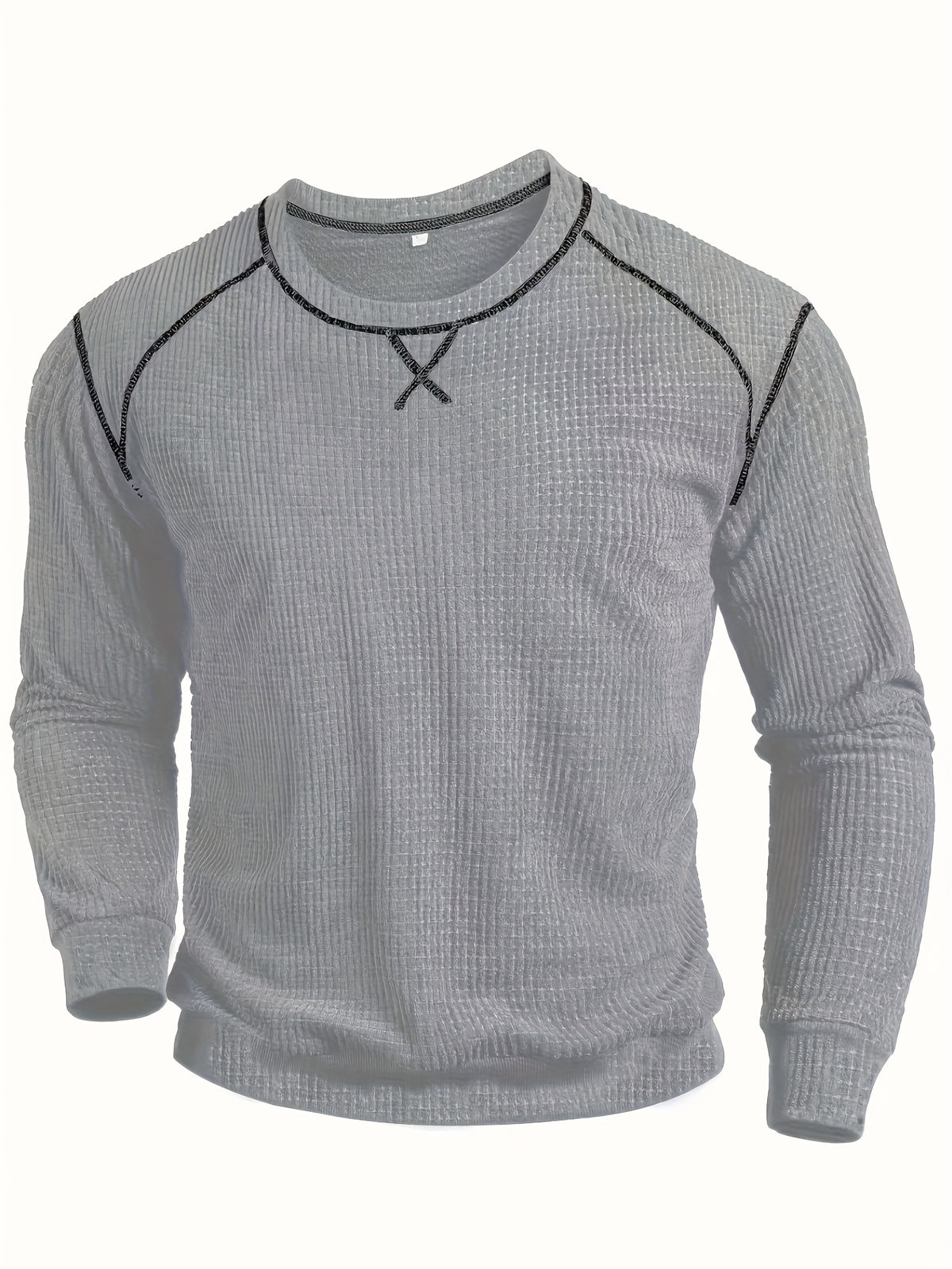 Men'S Comfortable Pullover Sweater, Fashionable Long Sleeve T-Shirt, Spring And Autumn Casual Trendy Top