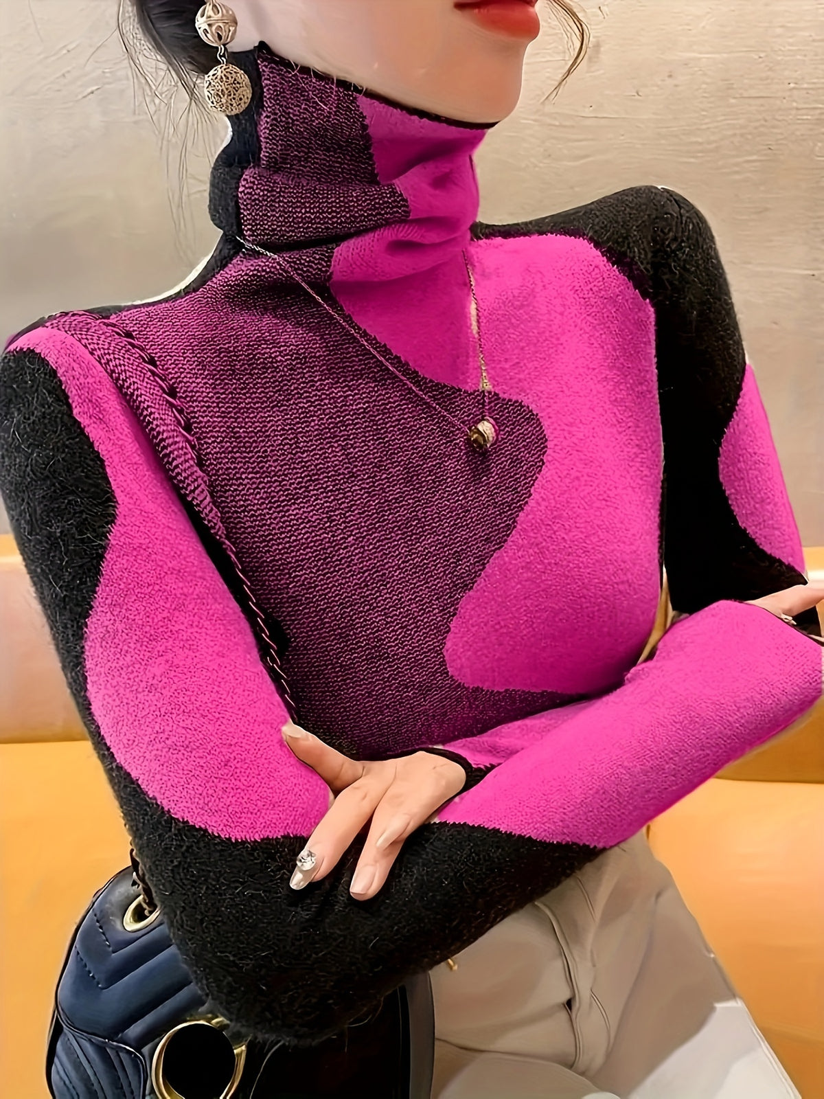 High Collar Sweater Women's Inner Wear Autumn and Winter Fashionable New Style Popular Fashion Bottoming Shirt Women's Top