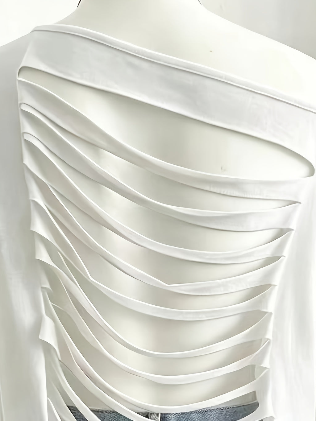 Women's Sexy Solid Color Asymmetrical Neckline Backless Summer T-Shirt, Women's Top