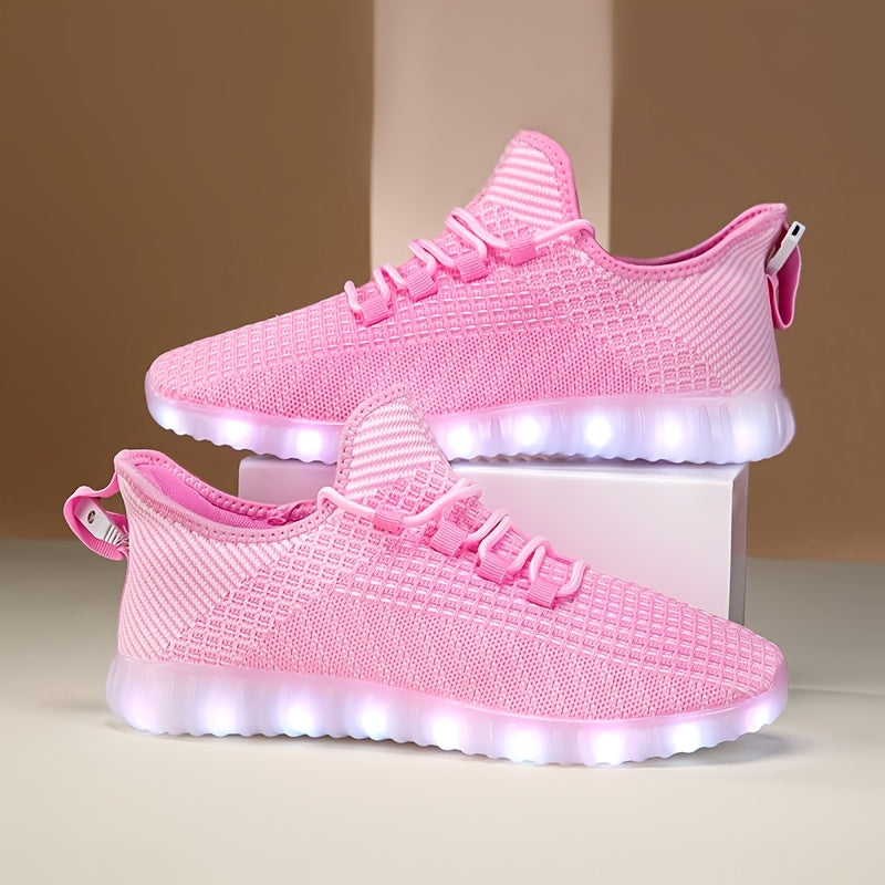 Spring And Summer Styles, LED Luminous Men'S And Women'S Casual Shoes, USB Charging Night Light Shoes, Colorful Transformation Luminous Shoes, Suitable for People, Fashionable Running Shoes, Breathable, Lightweight And Wear-Resistant, Women Shoes