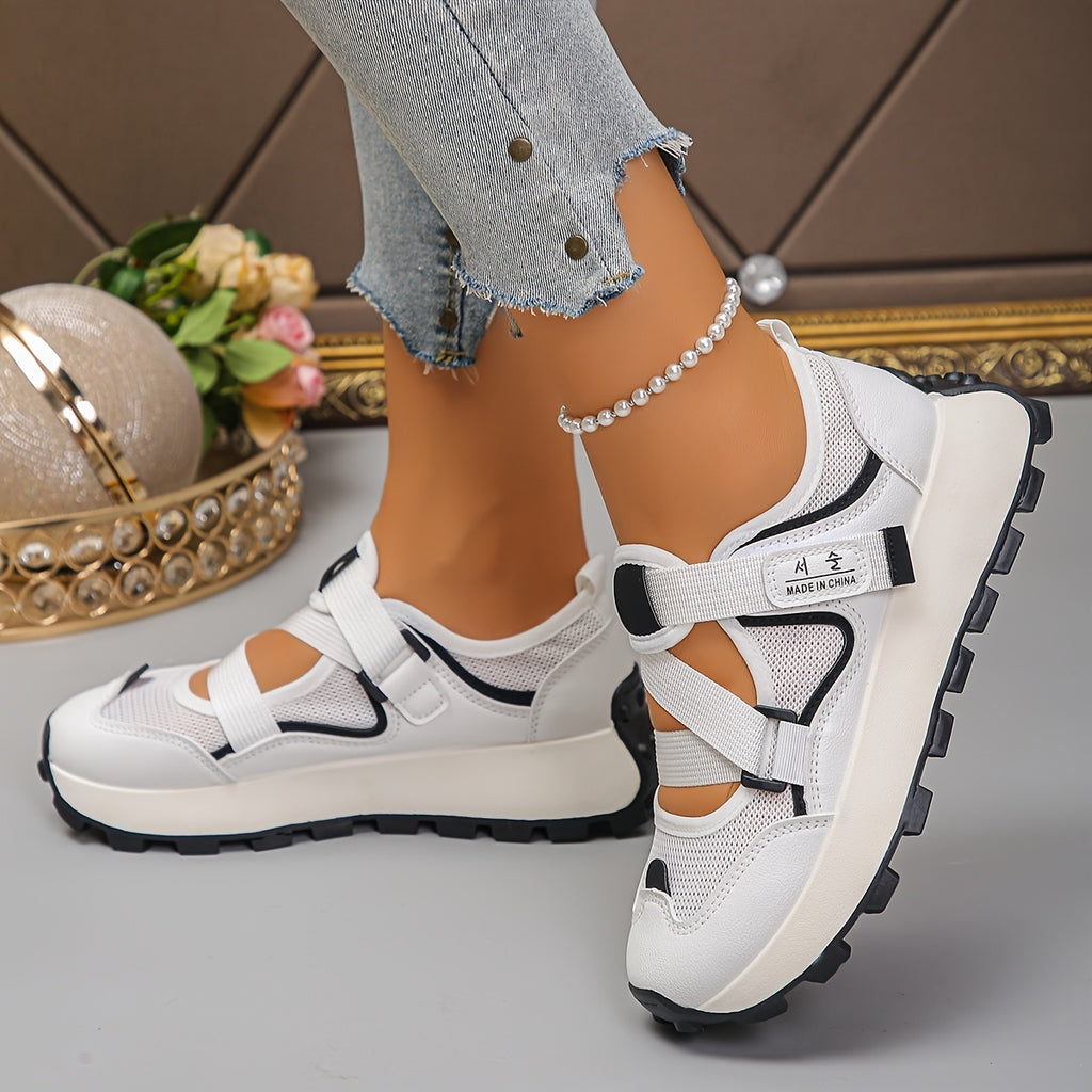 Summer Hollow Mesh Breathable Lightweight Comfortable Hook-And-Loop Closure Casual Athletic Women'S, Women Shoes, Sneakers