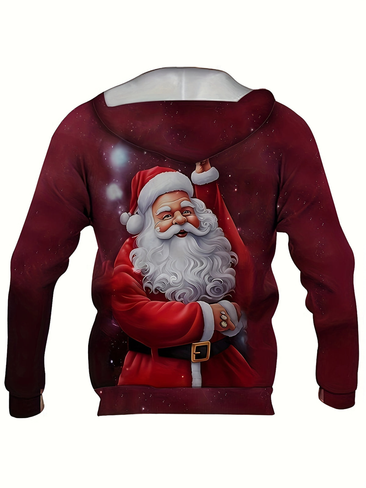 New European and American Style Halloween Men's Santa Claus Digital Print Christmas Series Hooded Sweatshirt Casual Pullover