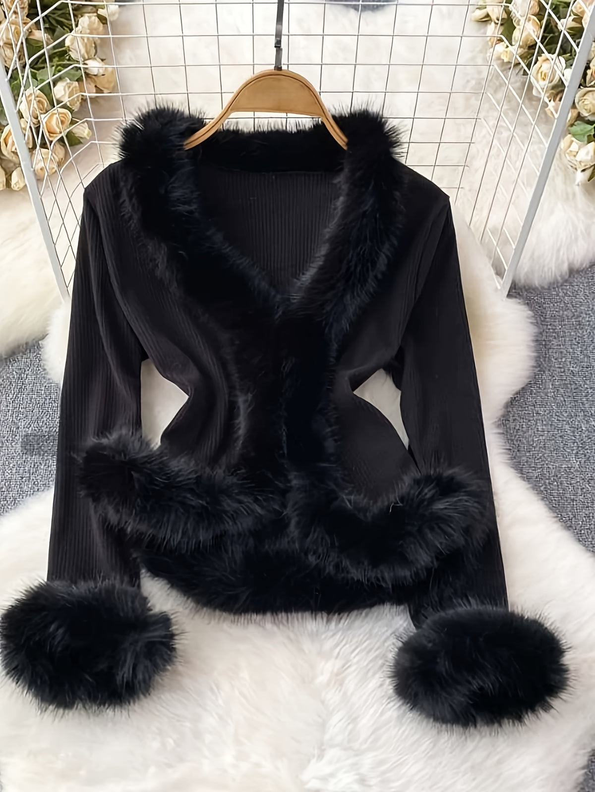 Casual Faux Top For Women | V-Neck, Long Sleeve, Solid Color, Fall/Winter Season