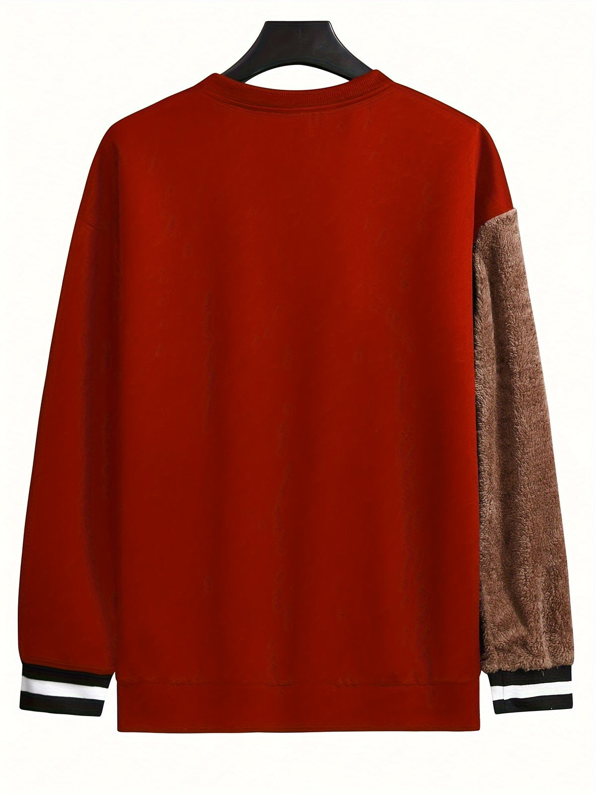 Men'S Fashion Cartoon Bear Long Sleeve Pullover Creative Plush Spliced Casual Sweatshirt