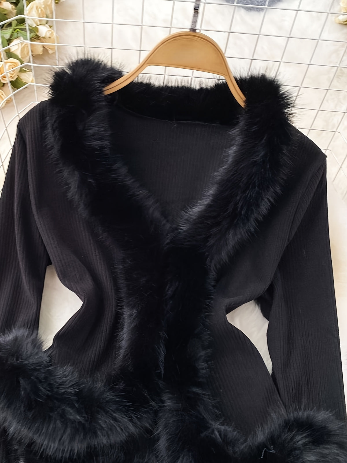 Casual Faux Top For Women | V-Neck, Long Sleeve, Solid Color, Fall/Winter Season