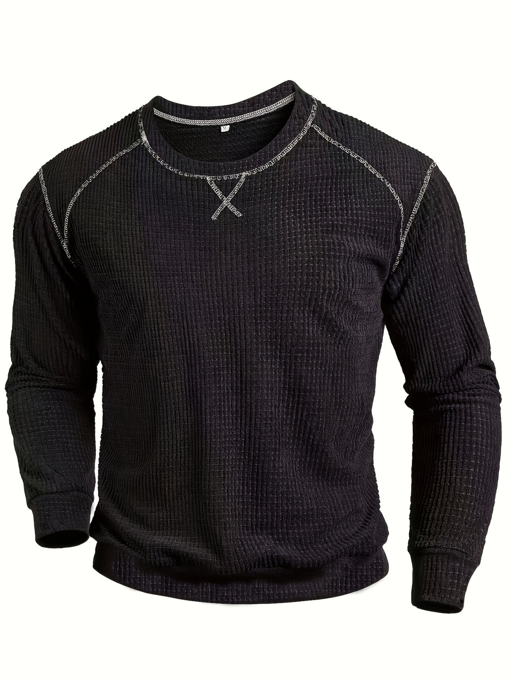 Men'S Comfortable Pullover Sweater, Fashionable Long Sleeve T-Shirt, Spring And Autumn Casual Trendy Top