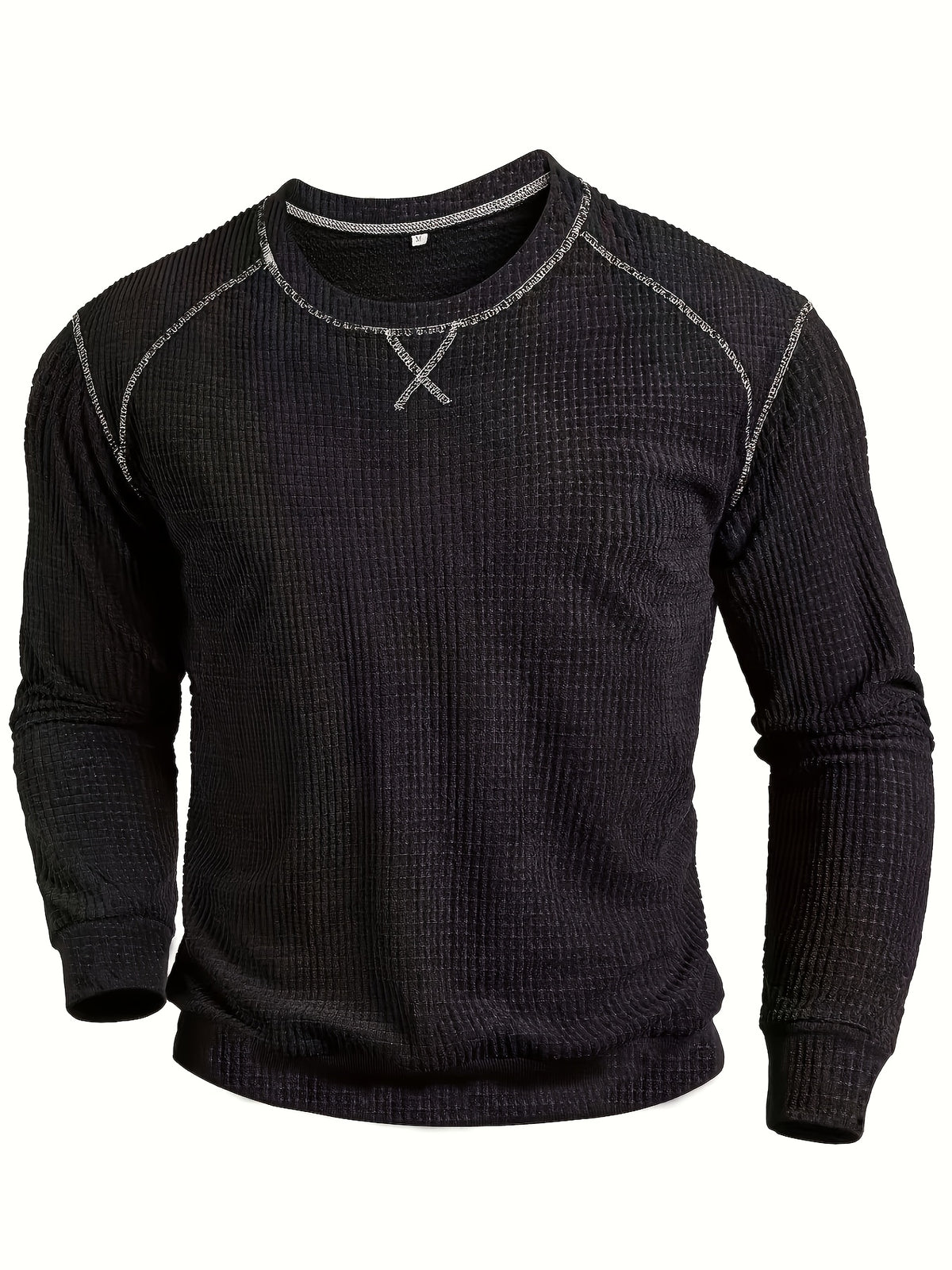 Men'S Comfortable Pullover Sweater, Fashionable Long Sleeve T-Shirt, Spring And Autumn Casual Trendy Top