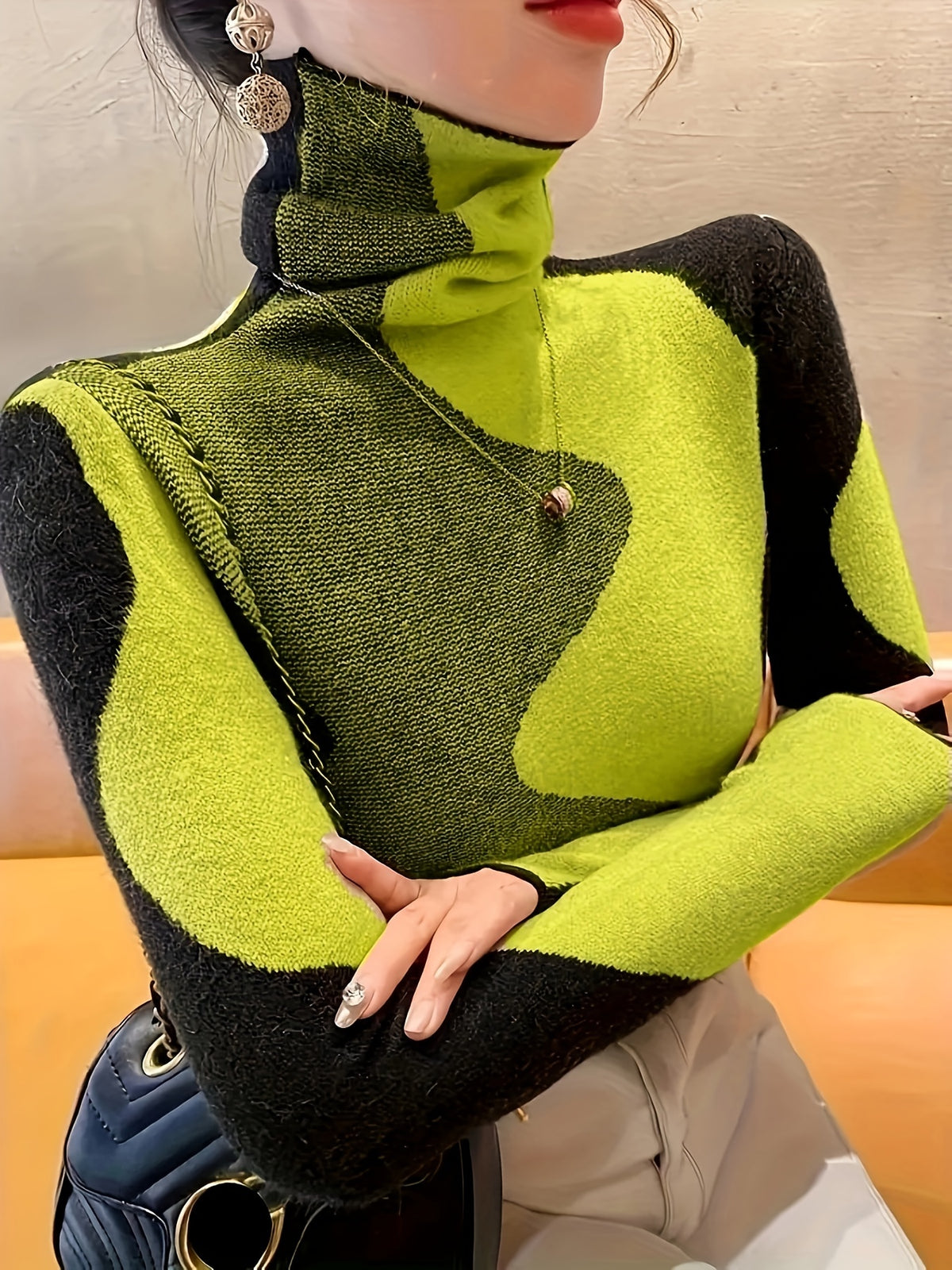 High Collar Sweater Women's Inner Wear Autumn and Winter Fashionable New Style Popular Fashion Bottoming Shirt Women's Top