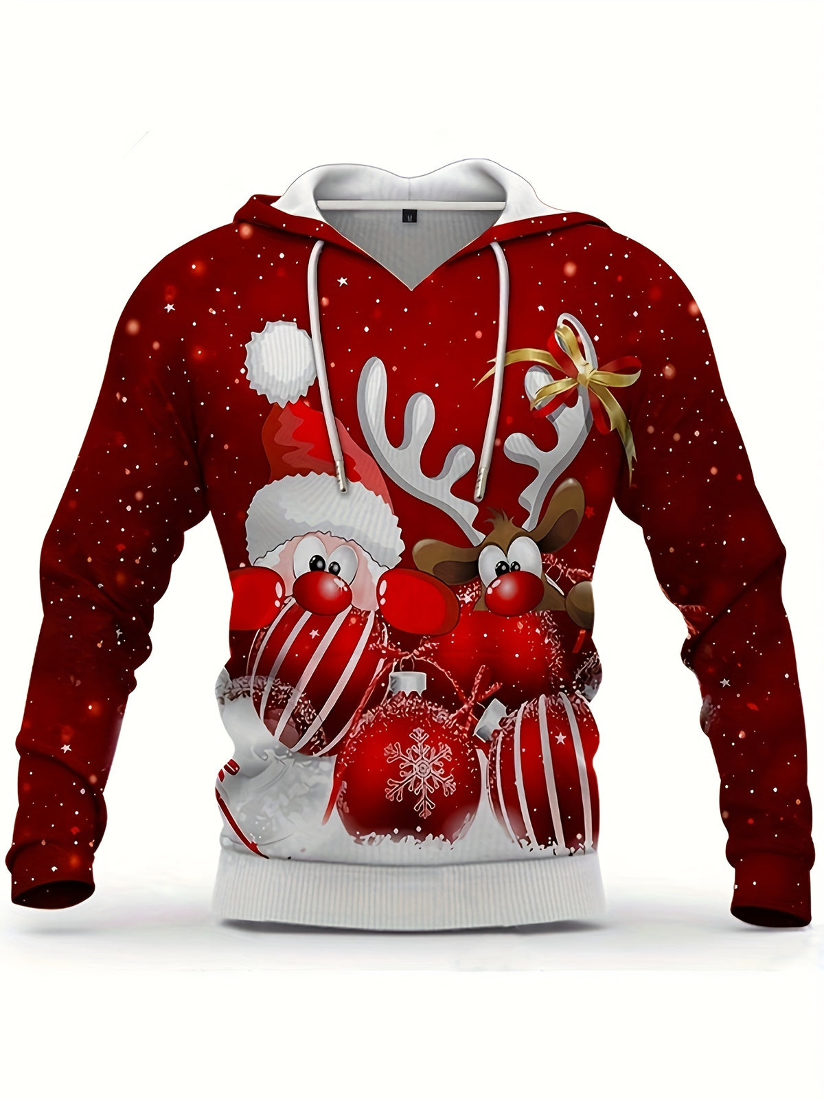 New European and American Style Halloween Men's Santa Claus Digital Print Christmas Series Hooded Sweatshirt Casual Pullover