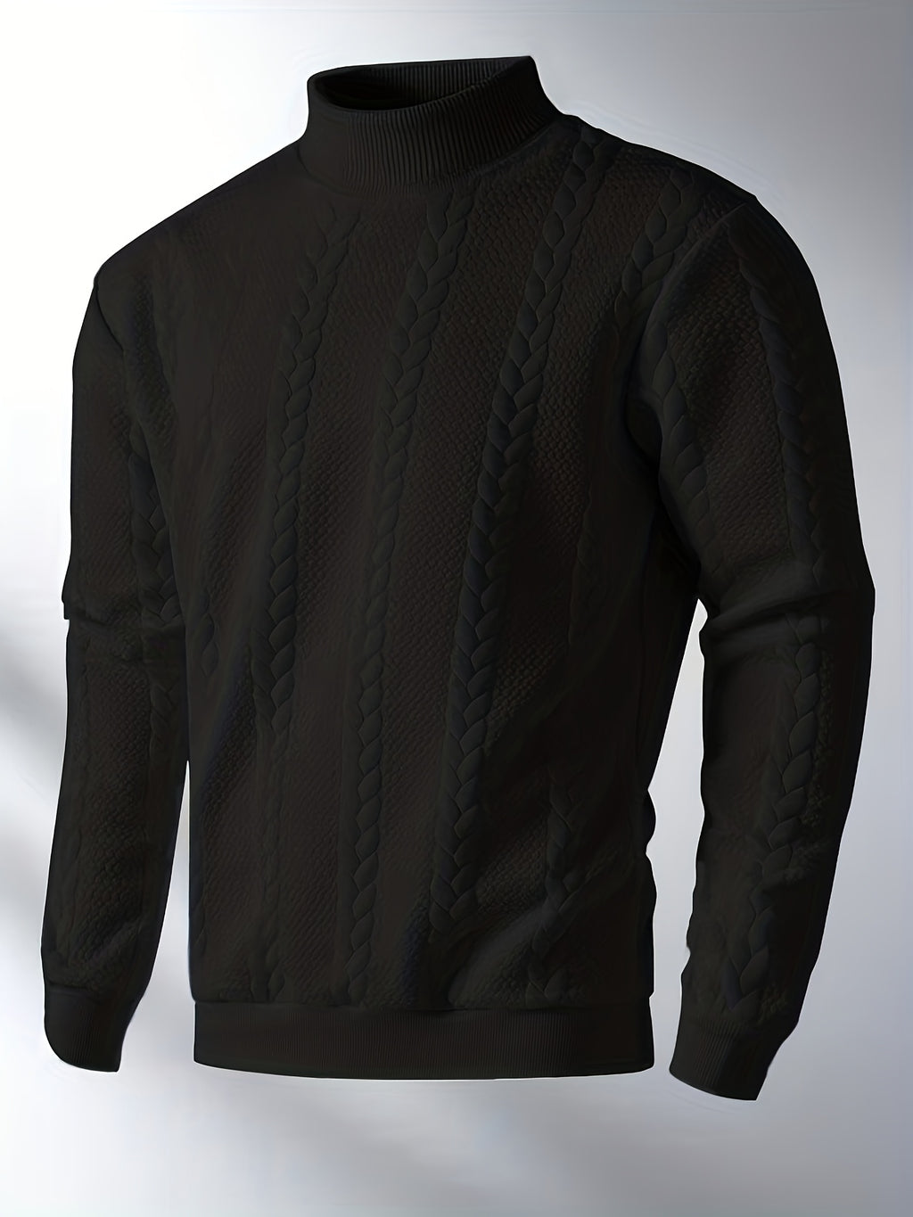 Hot! Brand New Design Men's High Round-Neck Sweatshirt, Fashionable Big Twisted Pattern Design Men's Classic Casual Sweatshirt for Autumn and Winter, Spring Long-sleeved Sweatshirt