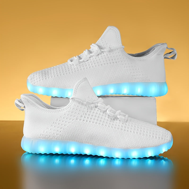 Spring And Summer Styles, LED Luminous Men'S And Women'S Casual Shoes, USB Charging Night Light Shoes, Colorful Transformation Luminous Shoes, Suitable for People, Fashionable Running Shoes, Breathable, Lightweight And Wear-Resistant, Women Shoes