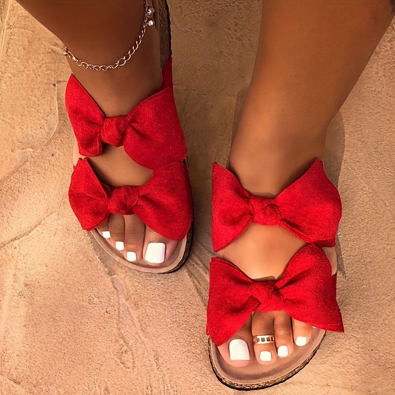 Women Bowknot Sandals Ladies Casual Flip Flops Woman Slippers, Women Shoes