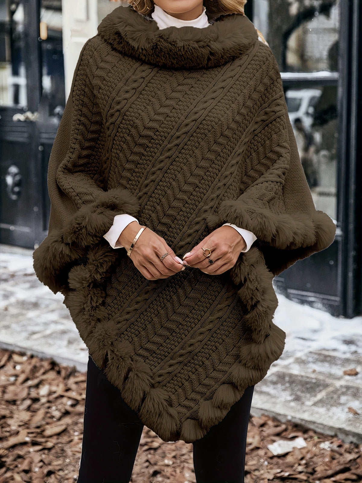 Elegant European And American Style Women'S Twisted Rope Striped Top with ; a Stylish And Warm Piece Suitable for Wearing Alone in Autumn And Winter