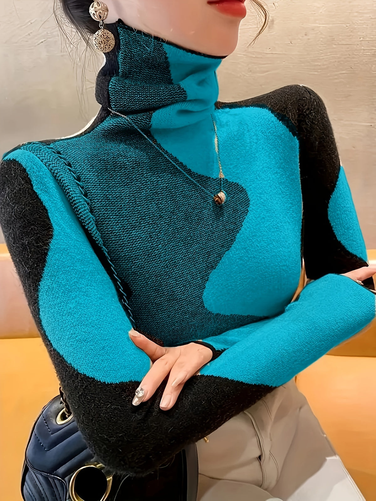 High Collar Sweater Women's Inner Wear Autumn and Winter Fashionable New Style Popular Fashion Bottoming Shirt Women's Top
