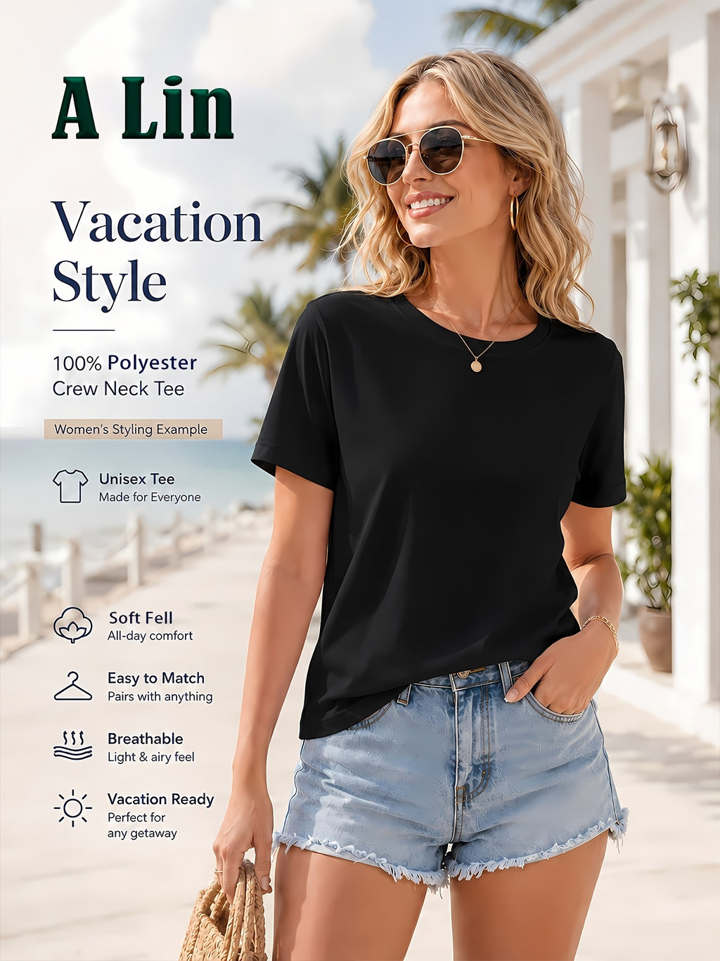 Women'S Casual Short Sleeve T-Shirt with Geometric Print, Relaxed Fit Round Neck White Black Gray Pattern Sizes S to XXL (Standard Sizing), Machine Washable All Season Casual Wear, Versatile