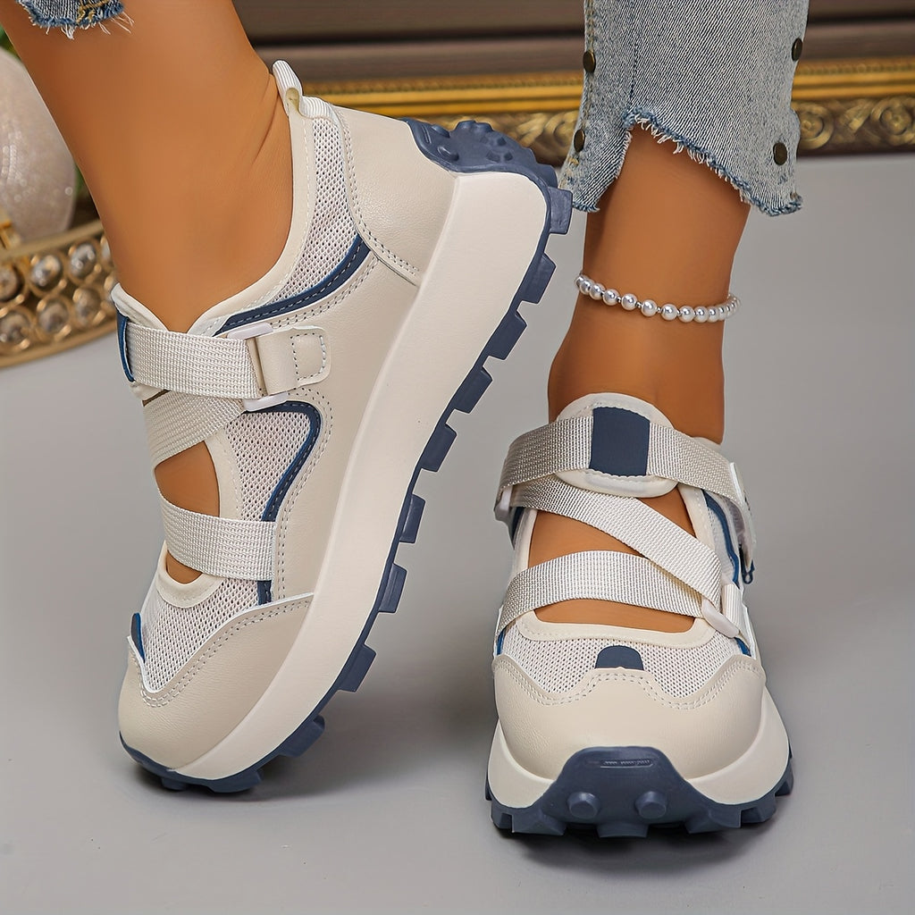 Summer Hollow Mesh Breathable Lightweight Comfortable Hook-And-Loop Closure Casual Athletic Women'S, Women Shoes, Sneakers