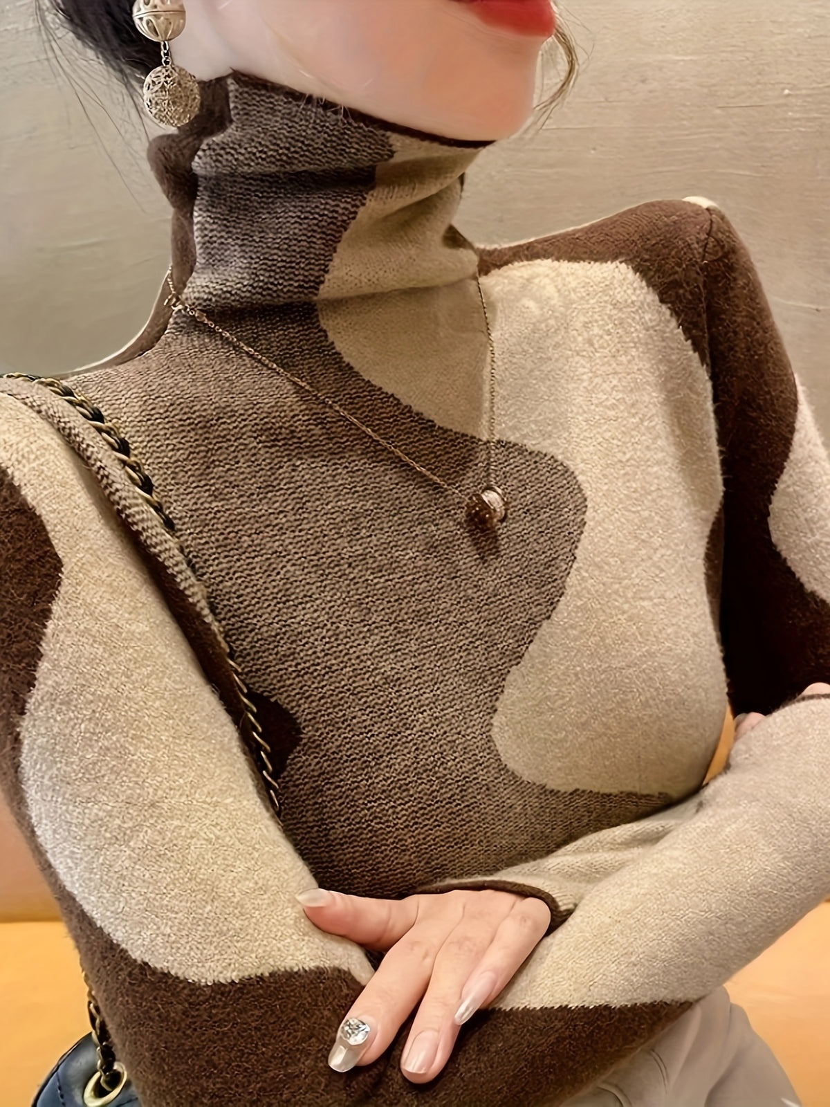 High Collar Sweater Women's Inner Wear Autumn and Winter Fashionable New Style Popular Fashion Bottoming Shirt Women's Top