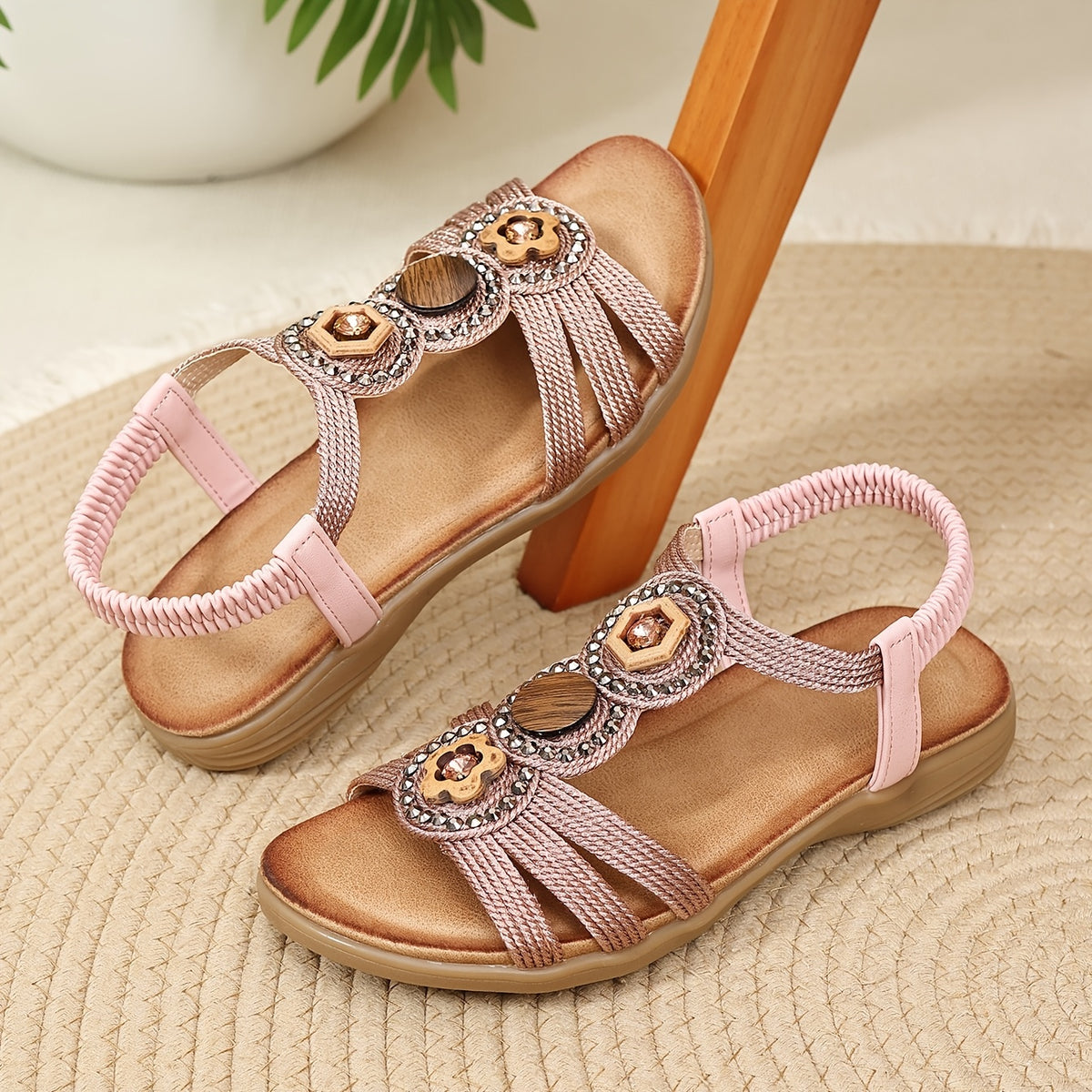 Women'S Shoes in a New Bohemian Ethnic Style, Perfect for Summer Outings, Featuring Beach Sandals Available in Sizes 36-42. They Are Durable, Comfortable, Slip-Resistant, Shock-Absorbing, Women Shoes