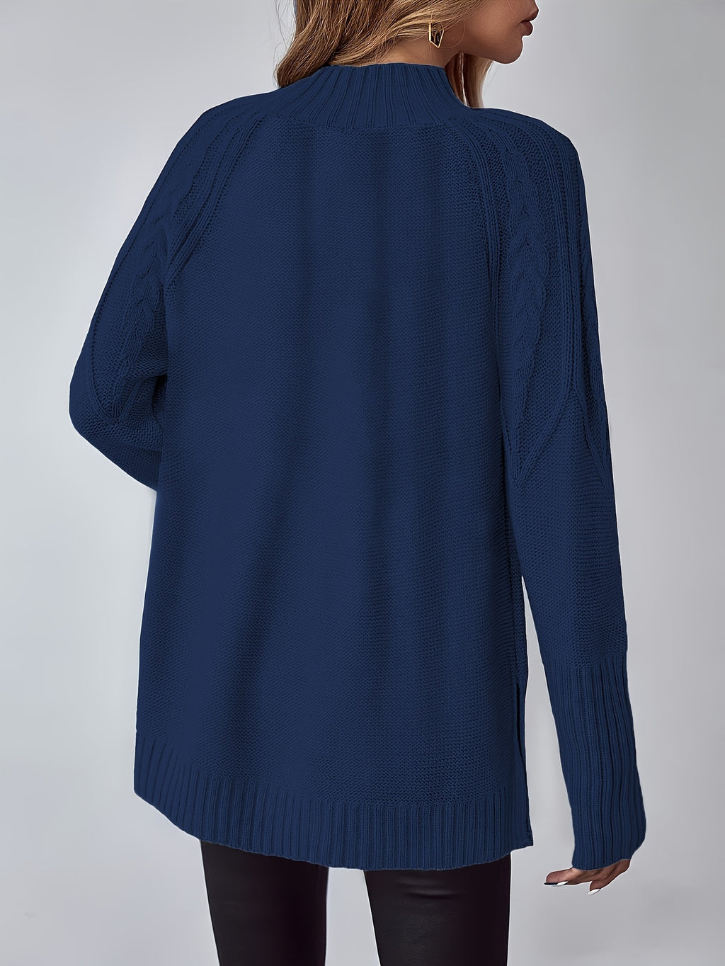 Women'S Stand Collar Off-Shoulder Sweater