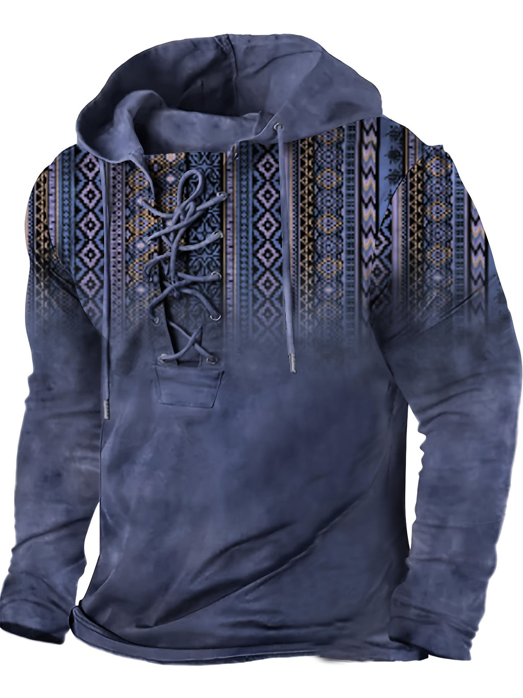 Men's Autumn and Winter Long Sleeve 3D Print Hooded Sweatshirt