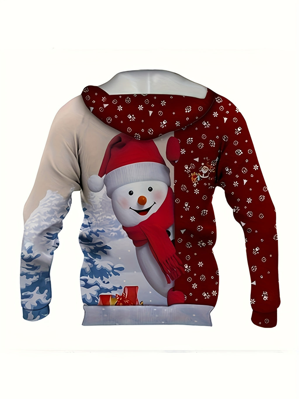 New European and American Style Halloween Men's Santa Claus Digital Print Christmas Series Hooded Sweatshirt Casual Pullover