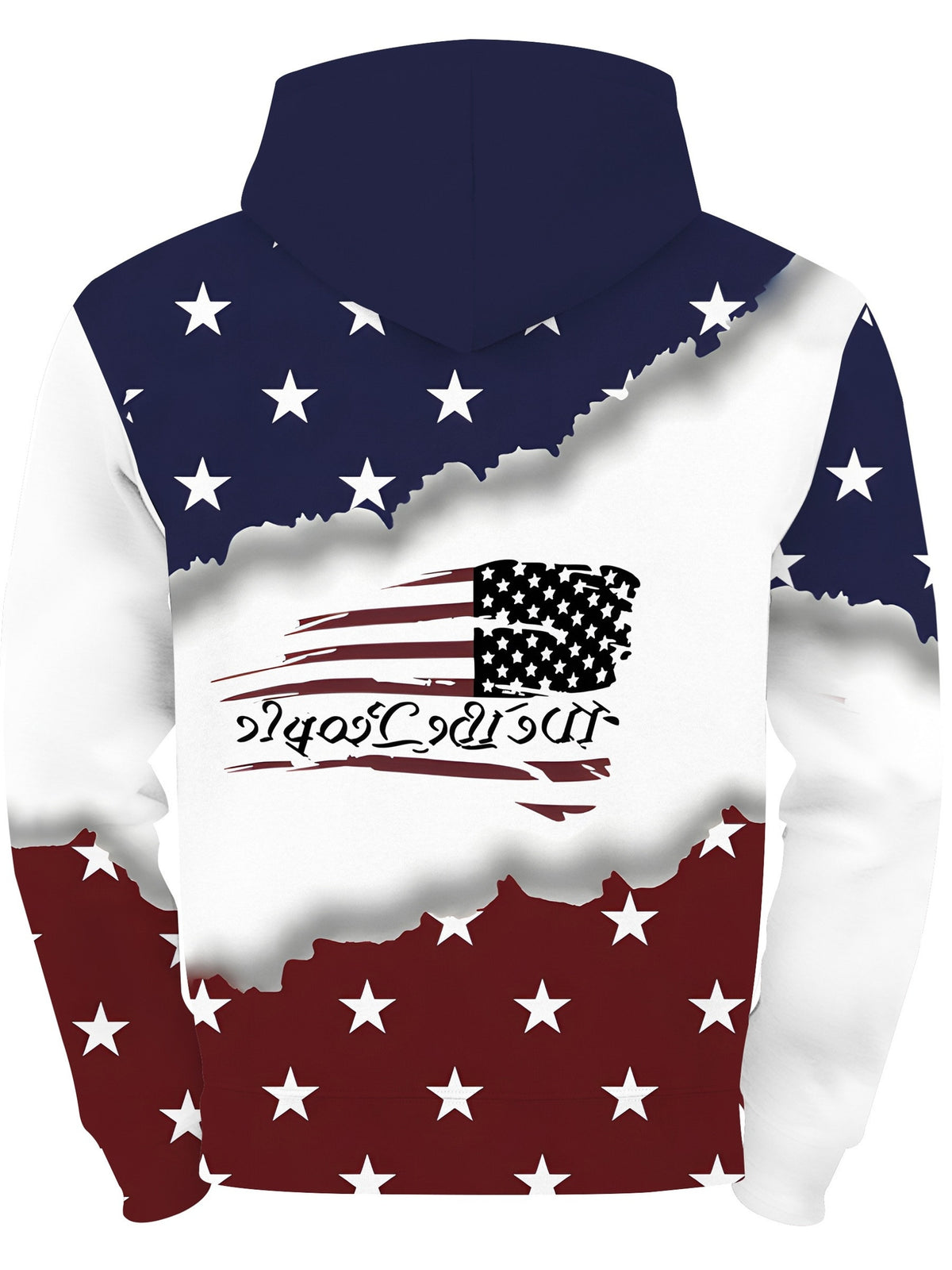 Men's 3D American Flag Print Pullover Zip-Up Hoodie with Kangaroo Pocket, Spring/Autumn Streetwear, as a Gift