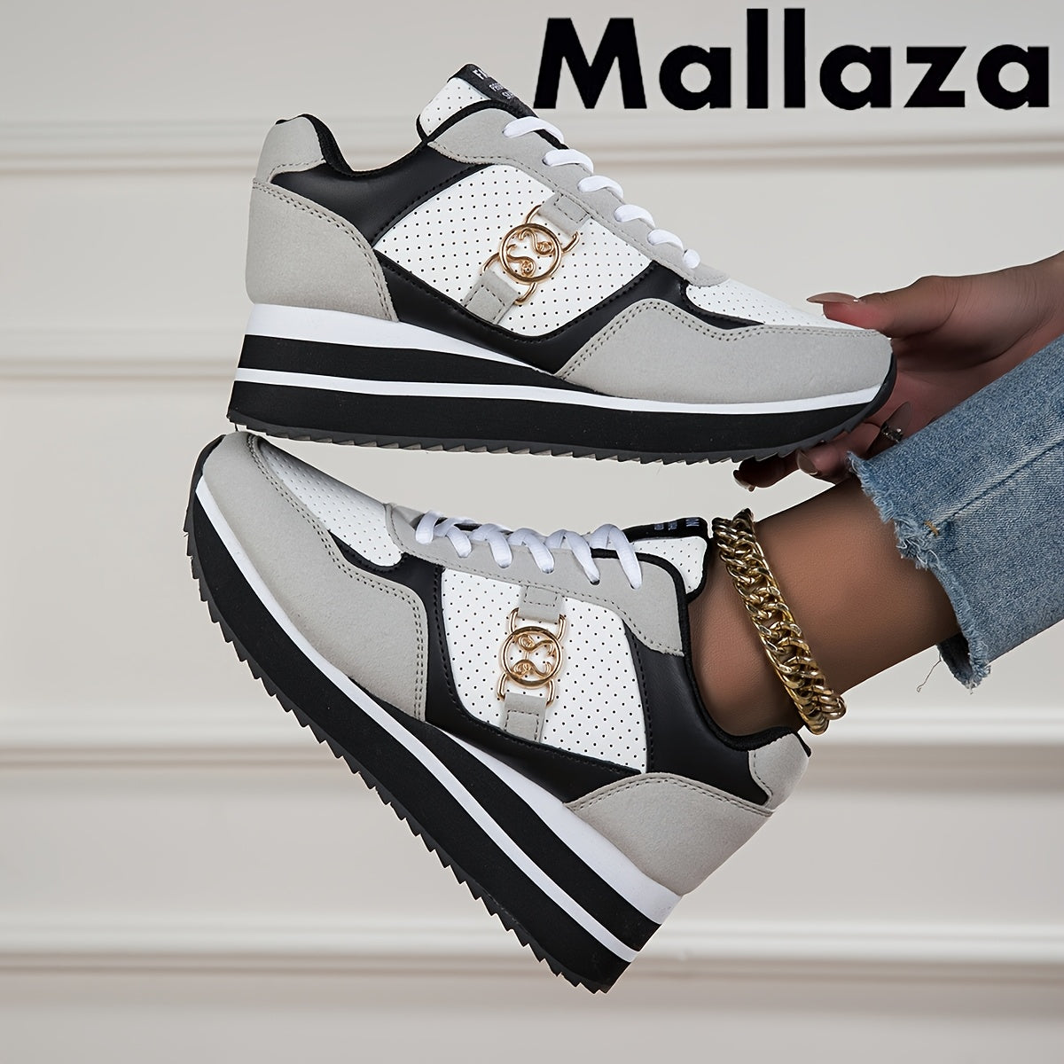 Women'S Trendy Height-Increasing Lightweight, Convenient, Fashionable, Comfortable, Wear-Resistant All-Season Lace-Up Soft-Designed Campus-Style, Youthful Casual Road Running Shoes, Women Shoes, Sneakers