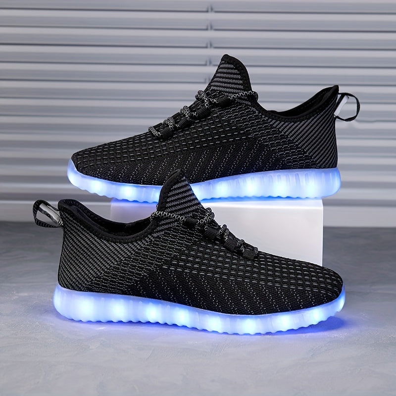 Spring And Summer Styles, LED Luminous Men'S And Women'S Casual Shoes, USB Charging Night Light Shoes, Colorful Transformation Luminous Shoes, Suitable for People, Fashionable Running Shoes, Breathable, Lightweight And Wear-Resistant, Women Shoes