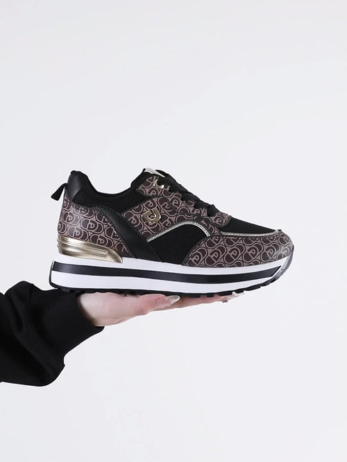Desai Women's Sneakers with Letter Pattern Design, Platform Sole Fashion Shoes, Student Thick-Soled Running Shoes, Round Toe Lace-Up Low-Top Sneakers, Women Shoes