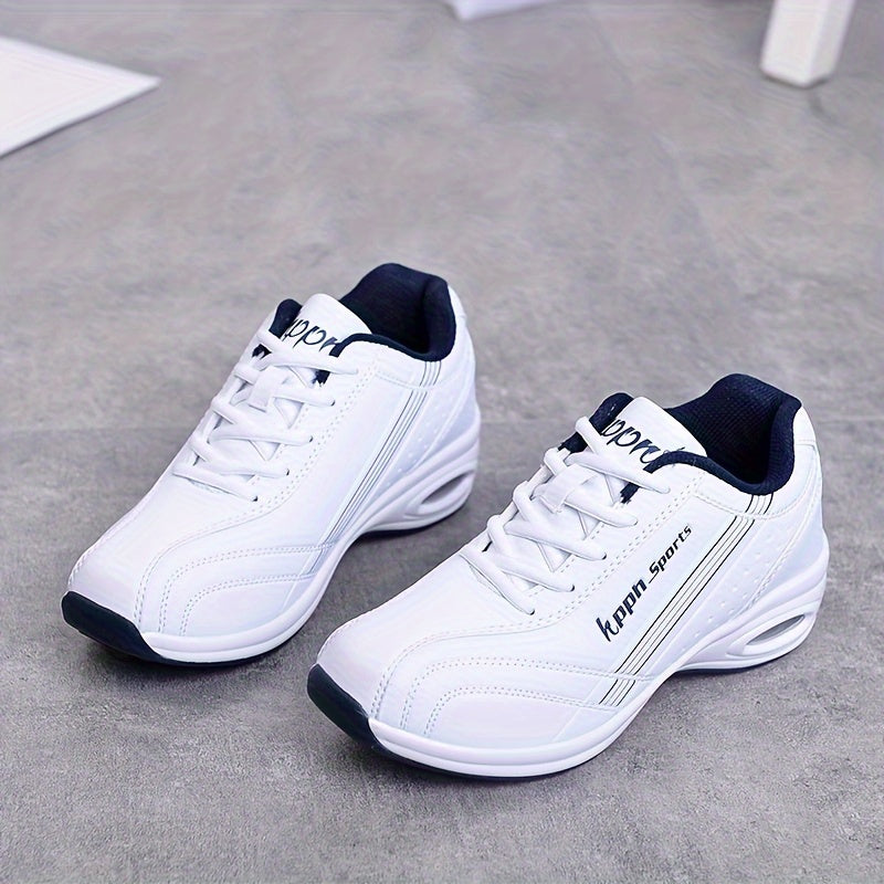 Women'S Air Cushion Anti-Slip Thick Sole Athletic Shoes, Lightweight Lace-Up Surface Outdoor Running Shoes, New Fashion Versatile Athletic Shoes, Women'S Casual Travel Shoes, Women Shoes, Sneakers