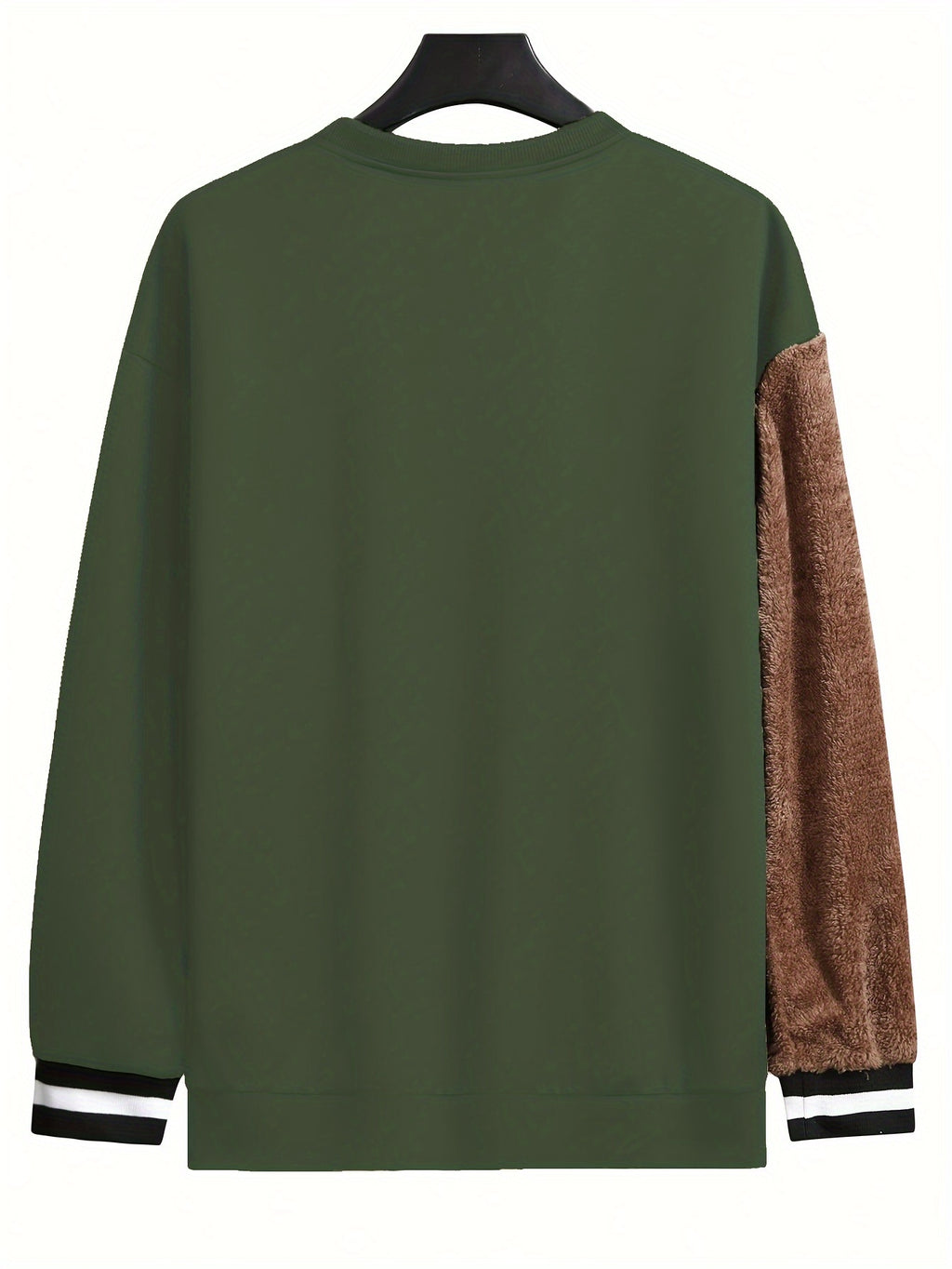 Men'S Fashion Cartoon Bear Long Sleeve Pullover Creative Plush Spliced Casual Sweatshirt