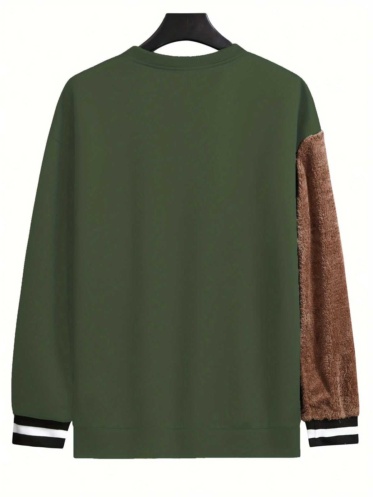 Men'S Fashion Cartoon Bear Long Sleeve Pullover Creative Plush Spliced Casual Sweatshirt