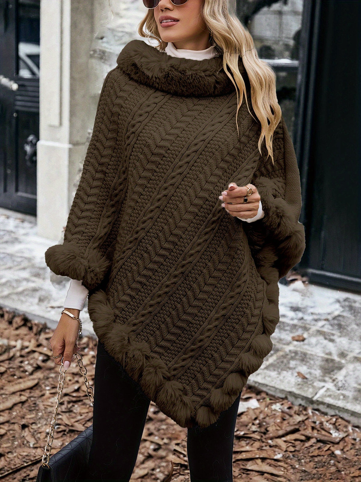 Elegant European And American Style Women'S Twisted Rope Striped Top with ; a Stylish And Warm Piece Suitable for Wearing Alone in Autumn And Winter