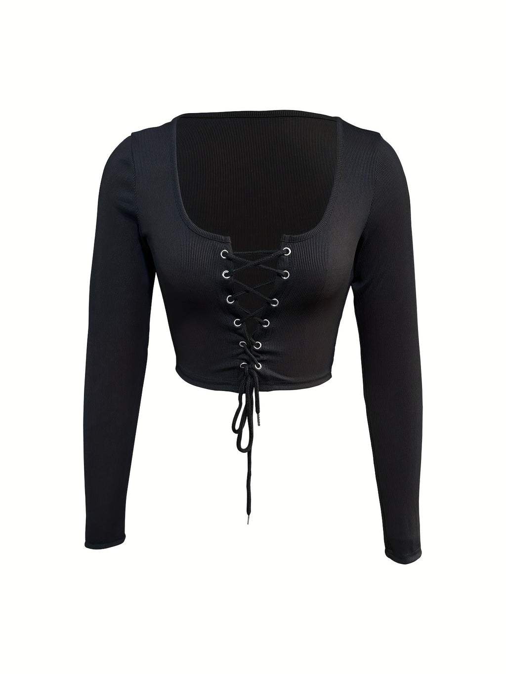 Fashion Y2K Tie-Strap Long Sleeve T-Shirt