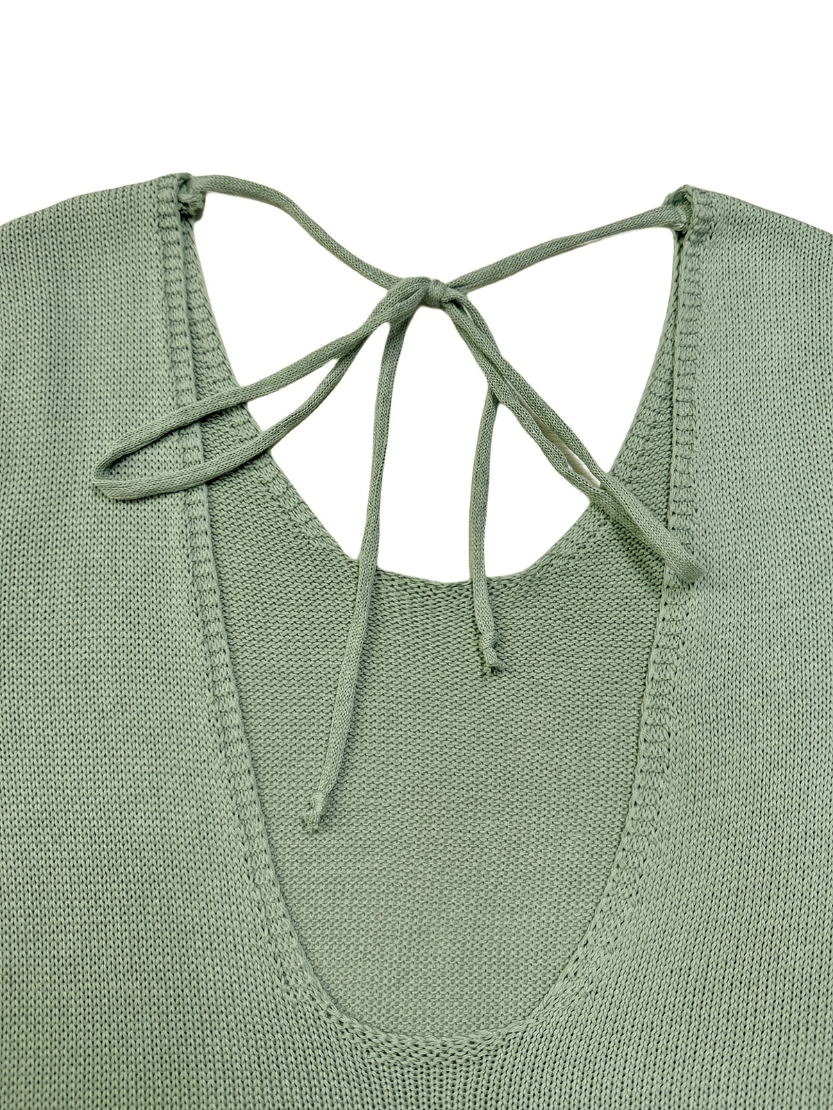 Solid Color Open-neck Sweater Dress, Elegant Backless Long Sleeve Drawstring Hem Wrap Skirt