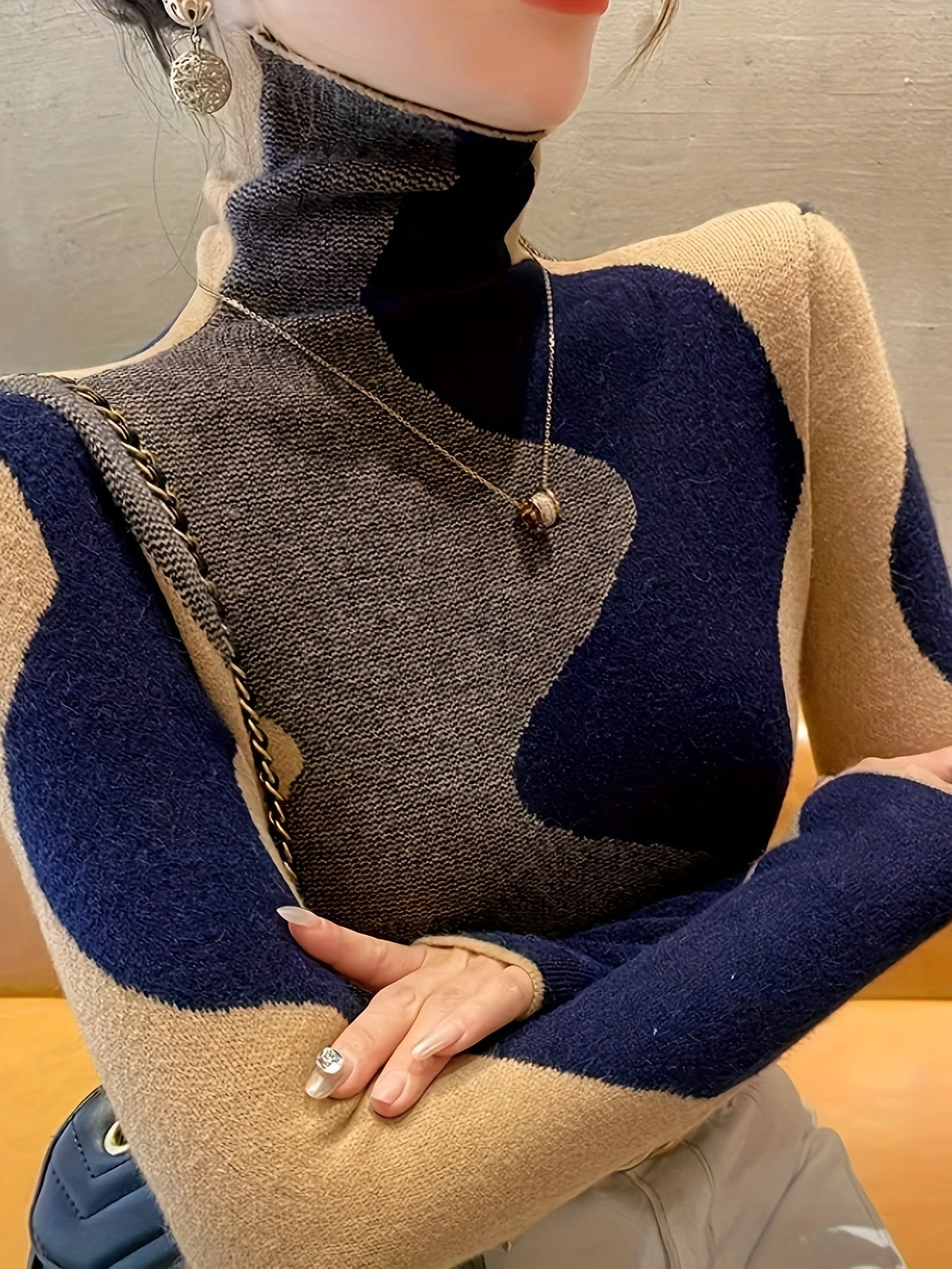 High Collar Sweater Women's Inner Wear Autumn and Winter Fashionable New Style Popular Fashion Bottoming Shirt Women's Top